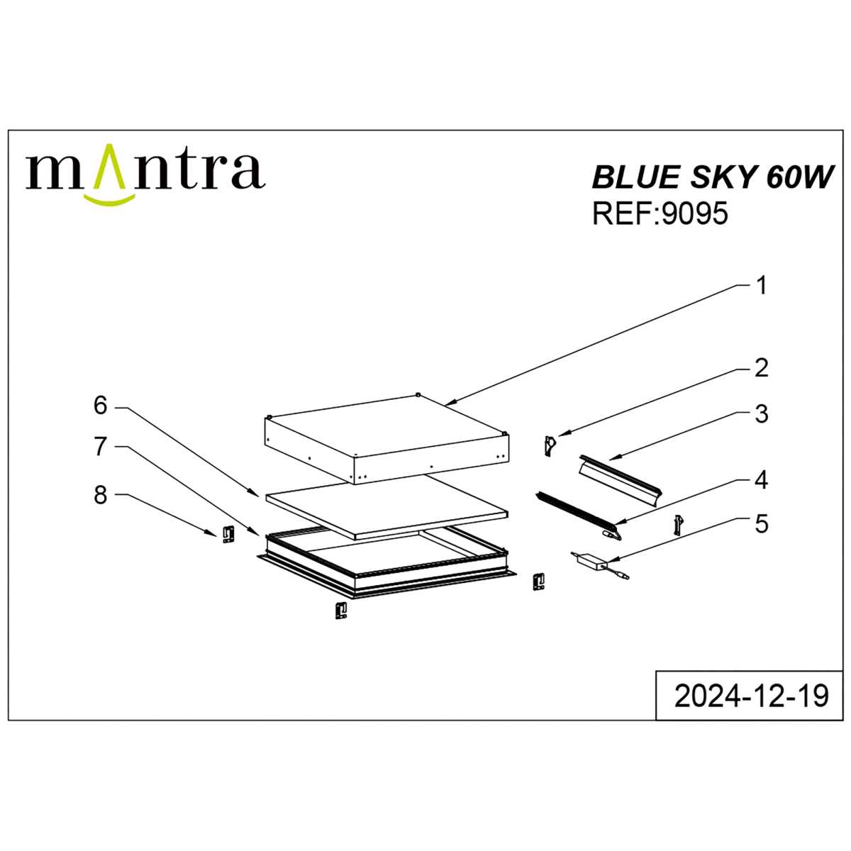 Встраивамое светодиодное окно Mantra BLUE SKY 9095