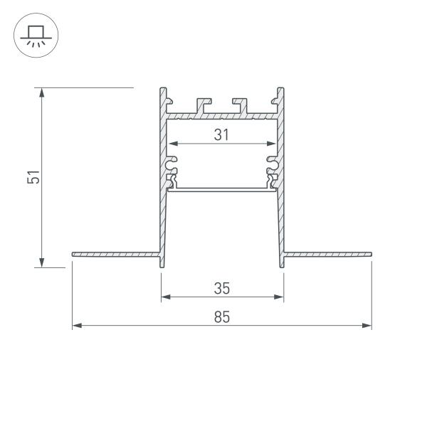 Профиль Arlight SL-Comfort32-Fantom-2000 Anod 033276
