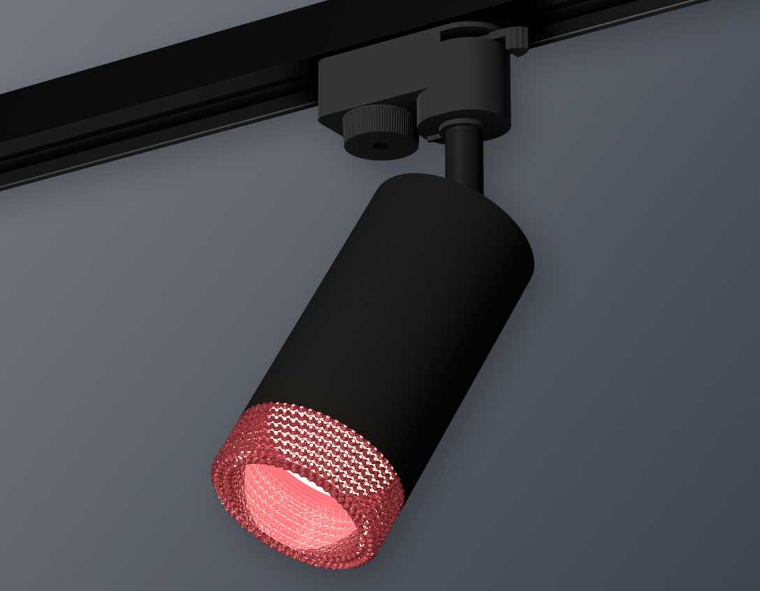 Комплект трекового светильника Ambrella light Track System XT6323082 SBK/PI черный песок/розовый (A2521, C6323, N6152)