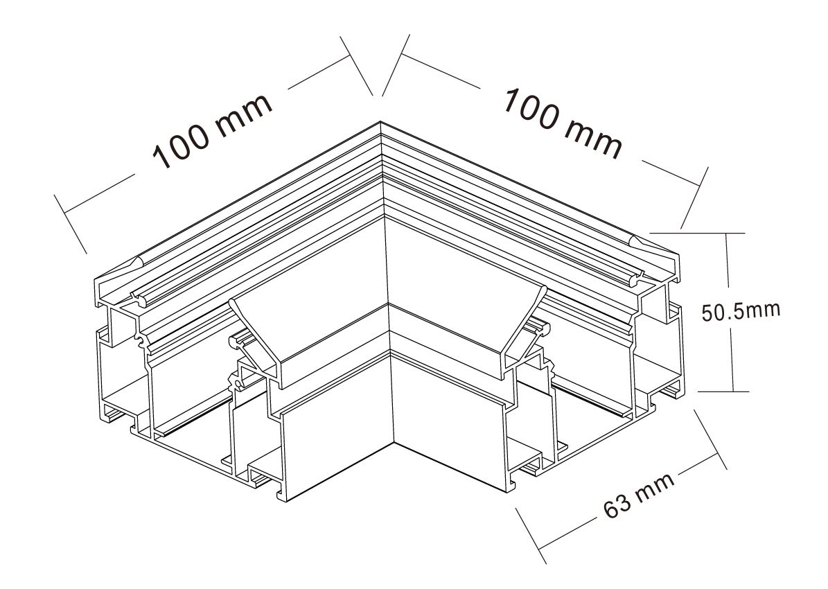 Угол соединительный для встраиваемого трека Crystal Lux CLT 0.235 01 BL