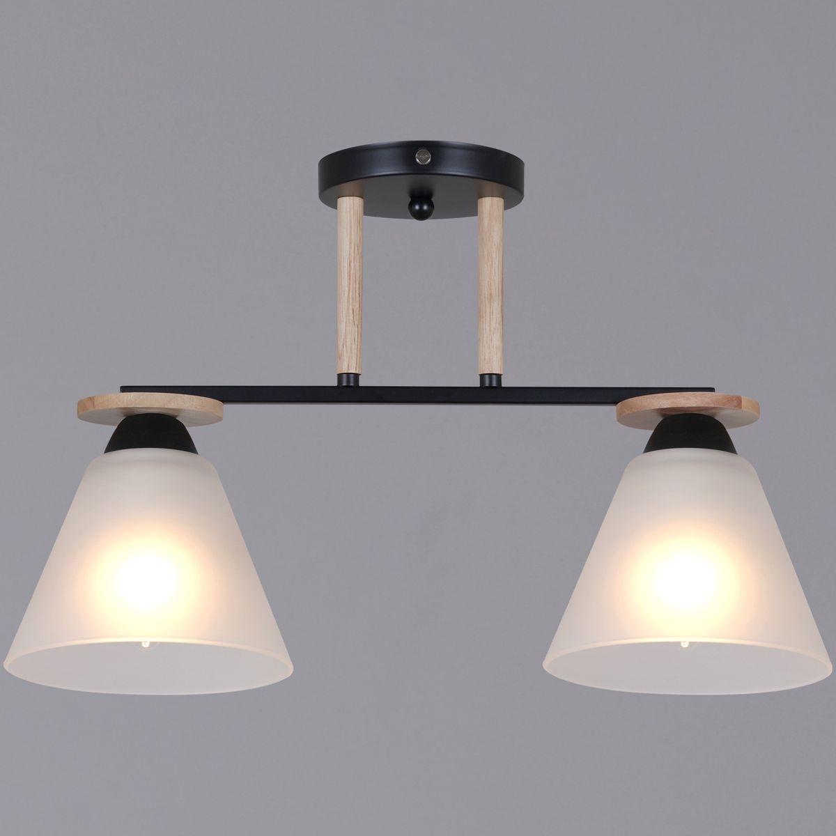 Потолочная люстра Reluce 11630-0.3-02 BK+WOOD