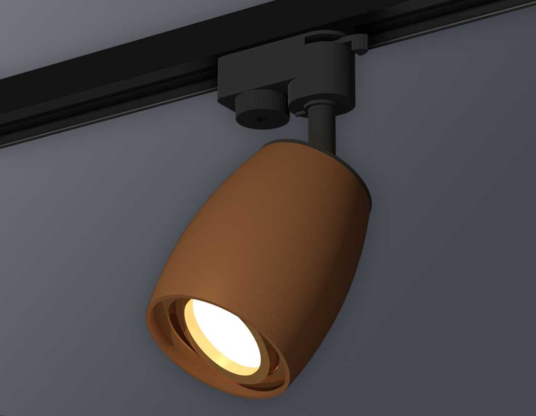 Комплект трекового светильника Ambrella light Track System XT1124004 SCF/PYG кофе песок/золото желтое полированное (A2521, C1124, N7004)