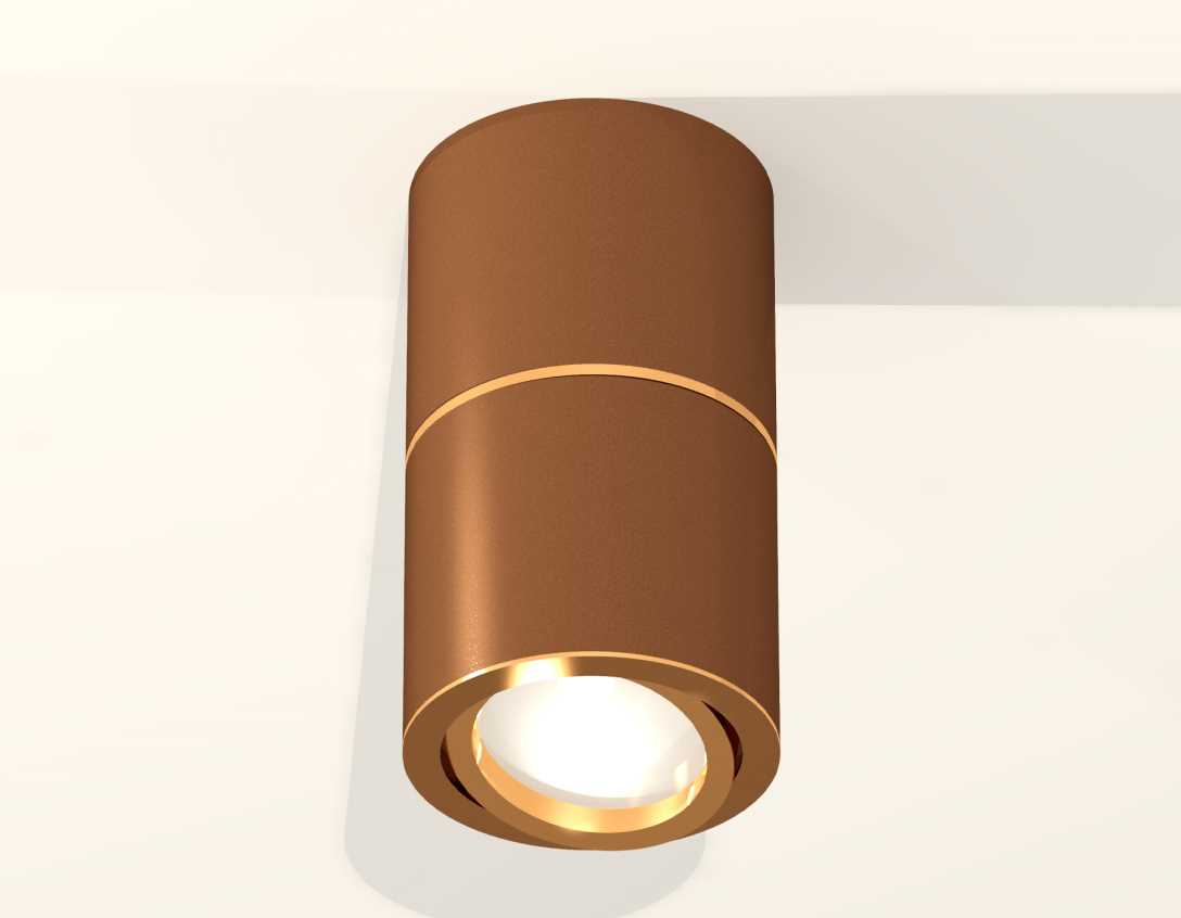 Комплект накладного светильника Ambrella light Techno Spot XS7404060 SCF/PYG кофе песок/золото желтое полированное (C7404, A2072, C7404, N7004)