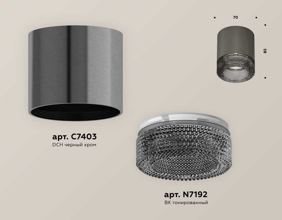 Комплект накладного светильника Ambrella light Techno Spot XS7403004 DCH/BK черный хром/тонированный (C7403, N7192)