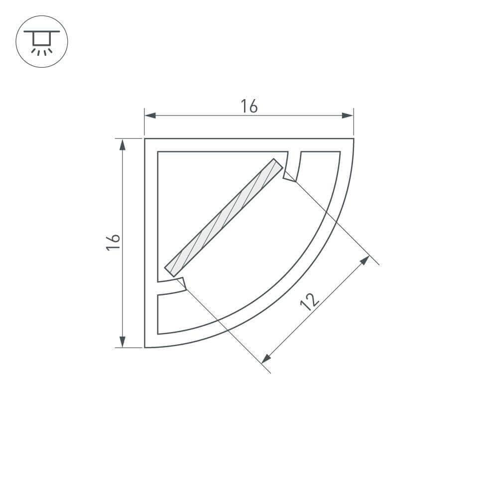 Профиль Arlight WPH-KANT-H16-2000 OPAL 023166