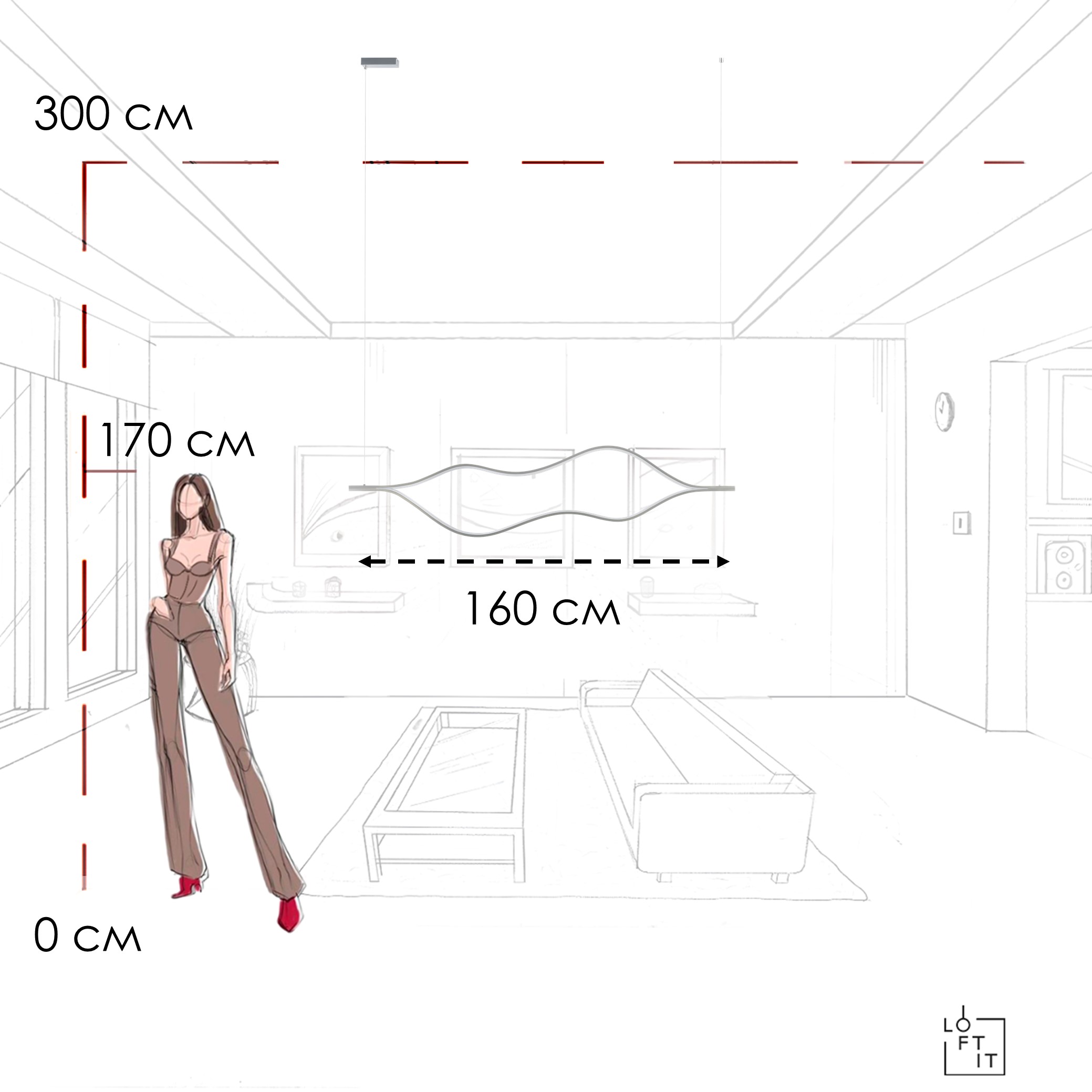 Подвесной светильник Loft it Tape Light 10403/1600 SN