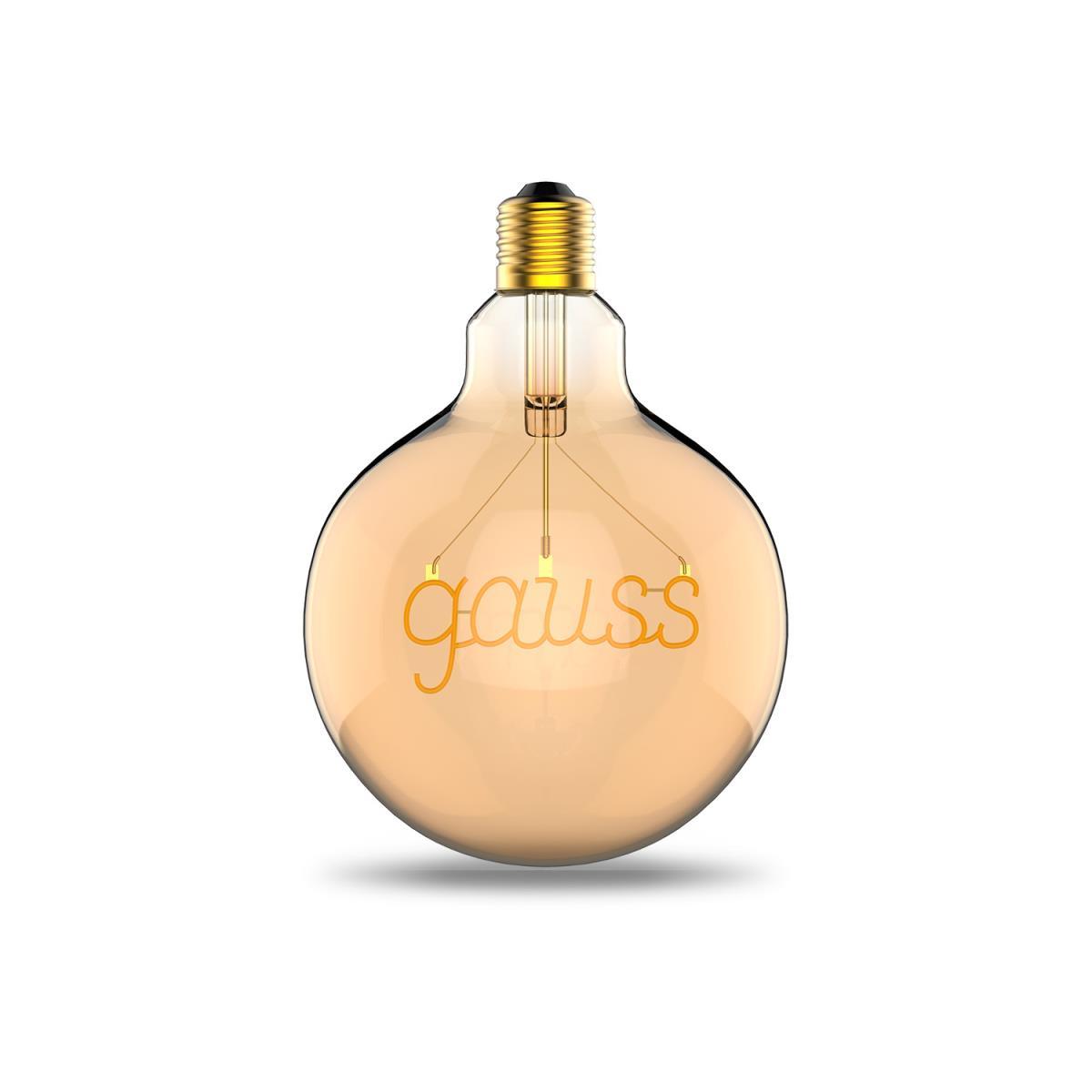 Лампа светодиодная филаментная Gauss E27 2,5W 2000K золотая 175802003