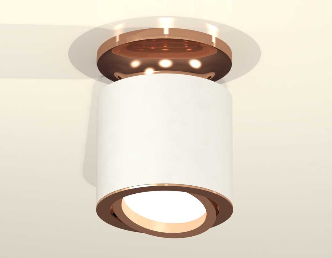 Комплект накладного светильника Ambrella light Techno Spot XS7401140 SWH/PPG белый песок/золото розовое полированное (N7930, C7401, N7005)