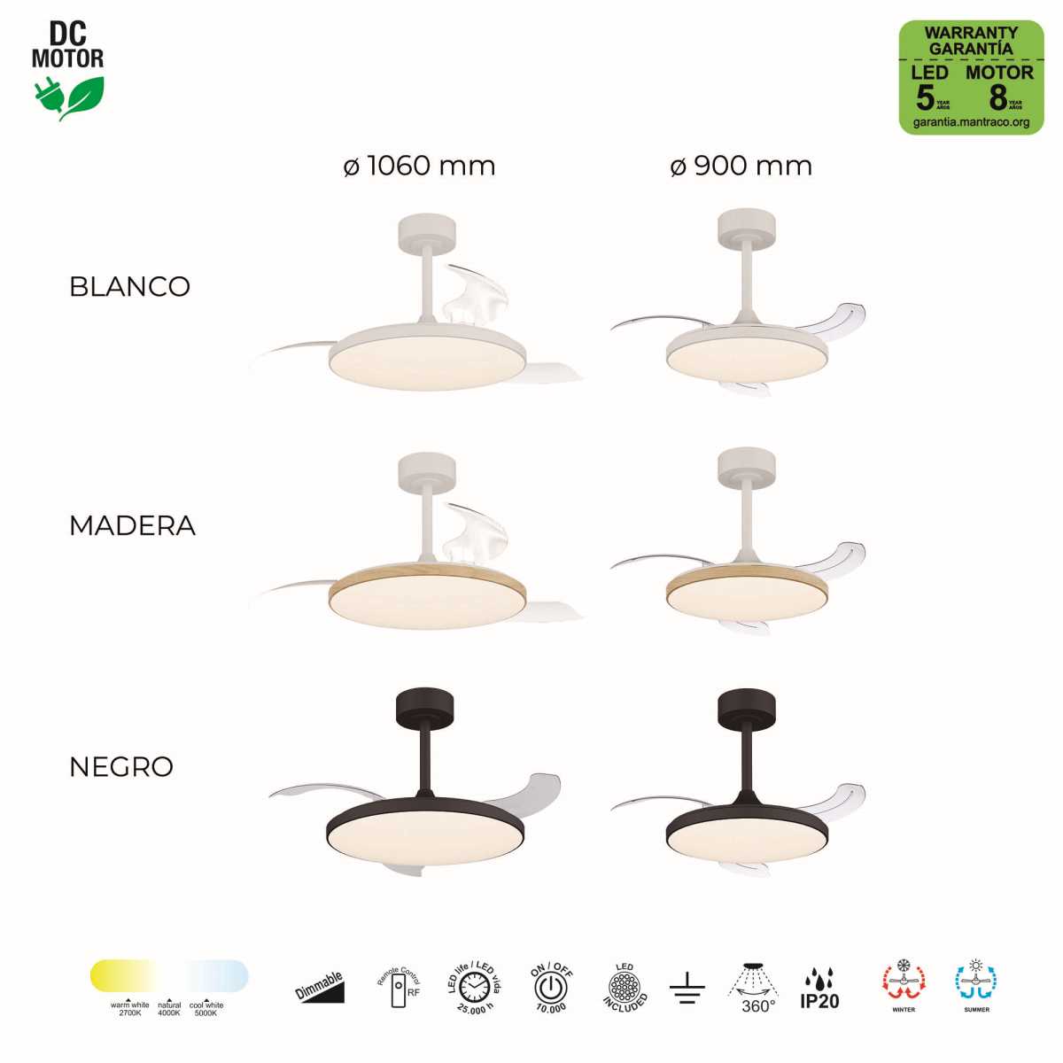 Люстра-вентилятор Mantra SLIM FAN mini 9056