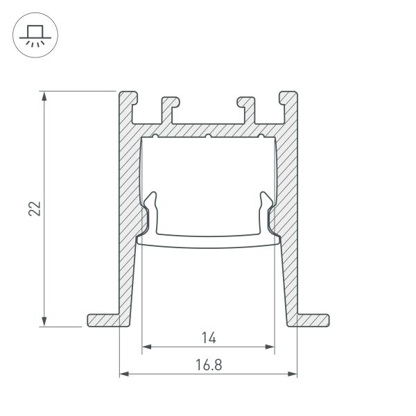 Профиль Arlight SL-Comfort-2322-F-2000 Anod Black 031771