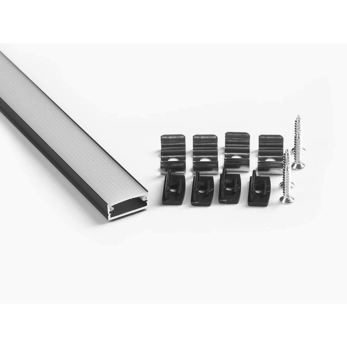 Профиль накладной LEDS POWER СПН1707 алюм. черный с призм.рассеивателем 2м 008400