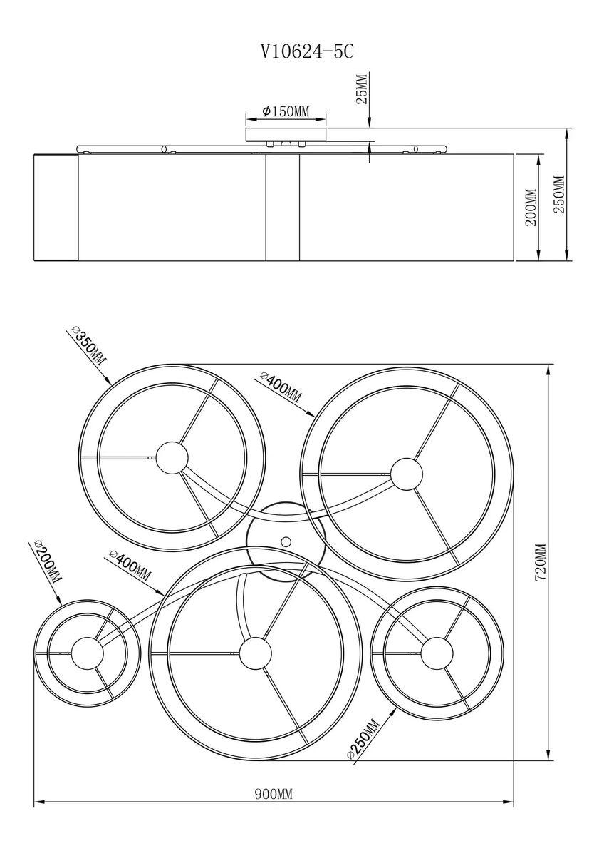 Потолочная люстра Moderli Room V10624-5C