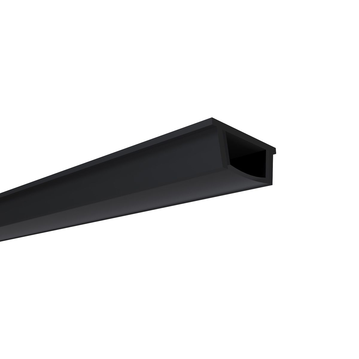 Профиль гибкий накладной с рассеивателем черный 2м. Apeyron 08-35