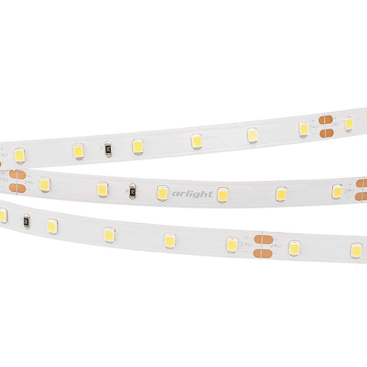 Светодиодная лента Arlight 7,2W/m 60Led/m 2835SMD теплый белый 5M RT-A60-8mm 24V Warm2400 028541(2)