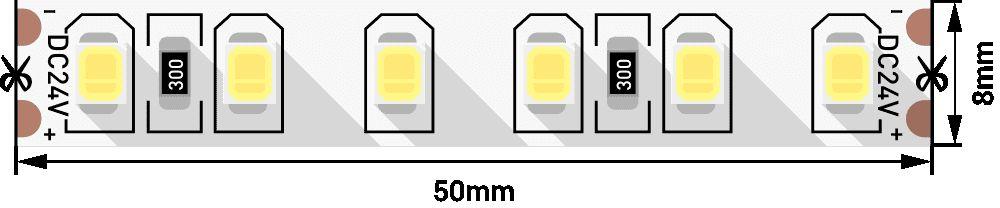 Светодиодная лента SWG 9,6W/m 120Led/m 2835SMD холодный белый 5M SWG2120-24-9.6-W-М 010108