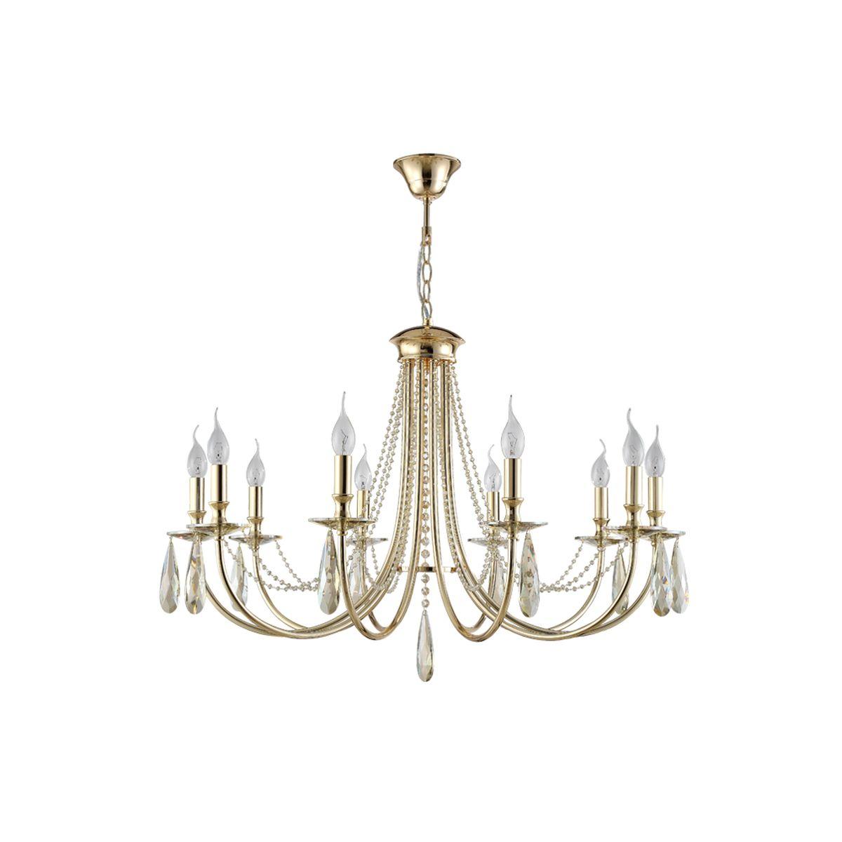 Подвесная люстра Crystal Lux Victoria SP10 Gold/Amber
