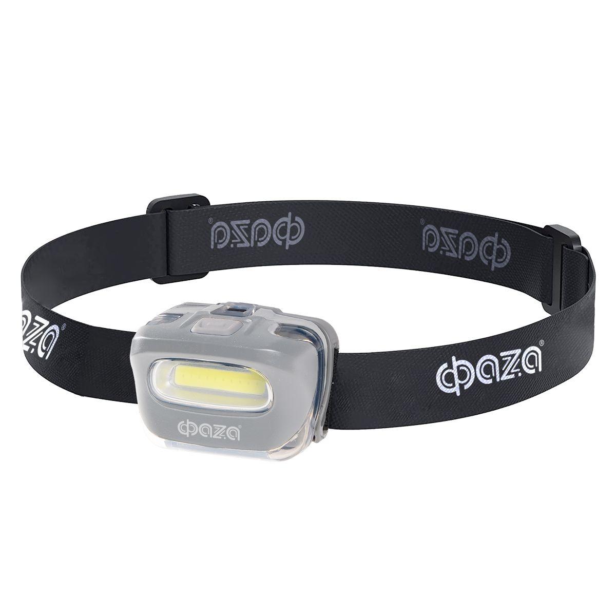 Налобный светодиодный фонарь ФАZA от батареек 120 лм 58х43 H5-L2W-gy