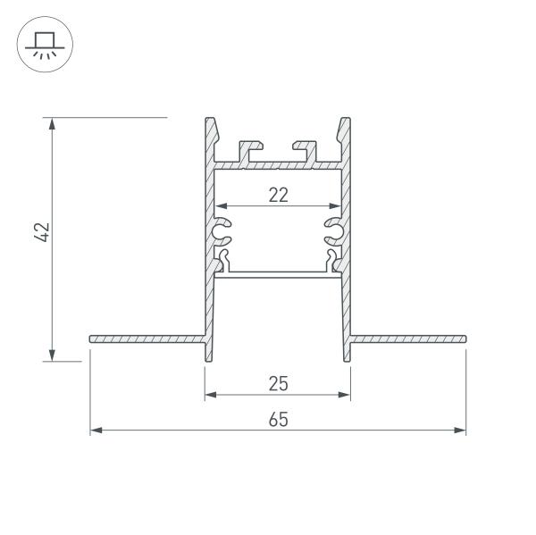 Профиль Arlight SL-Comfort22-Fantom-2000 Anod 033275