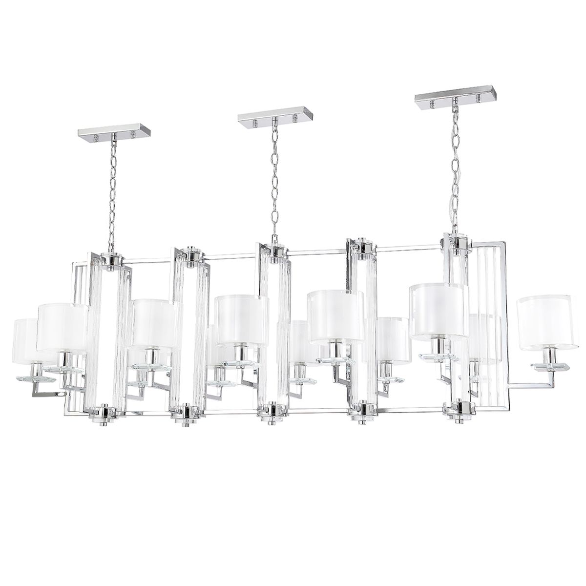 Подвесная люстра Crystal Lux Nicolas SP12 L1600 Nickel/White