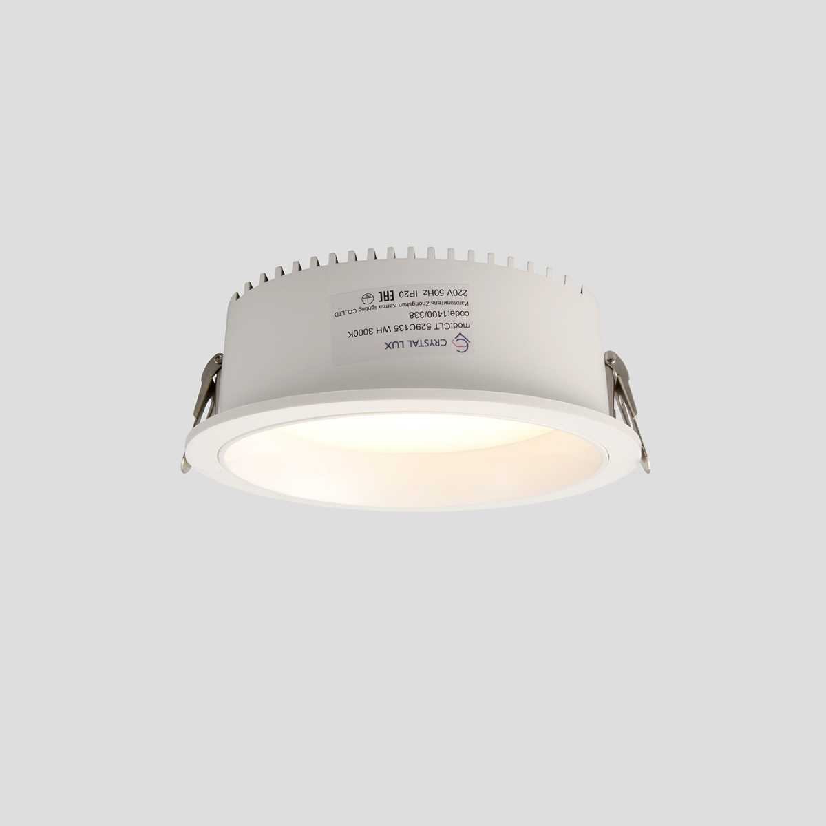 Встраиваемый светодиодный светильник Crystal Lux CLT 529C135 WH 3000K