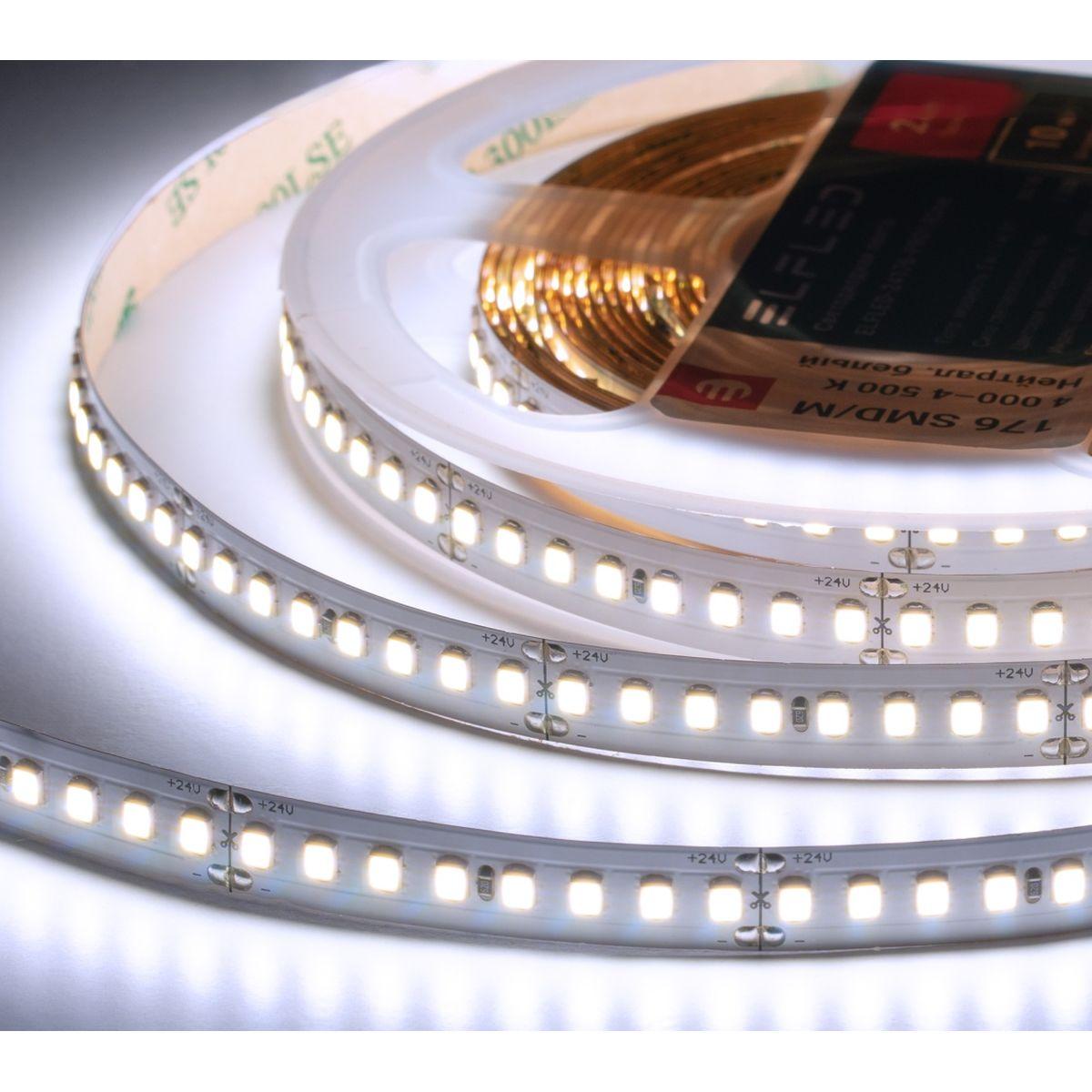 Лента светодиодная ELFLED PRO140, 176/м (2835), 24В, 16Вт/м, 30м, белый 6500-7000К ELFLED-24176-PRO140w30