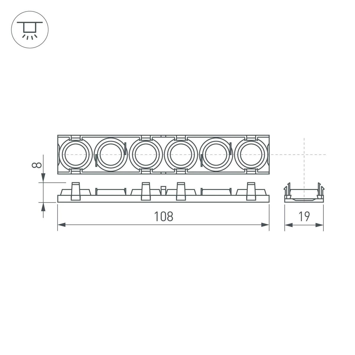 Экран линзованный Arlight SL-LINE-W20-55deg-540 041793