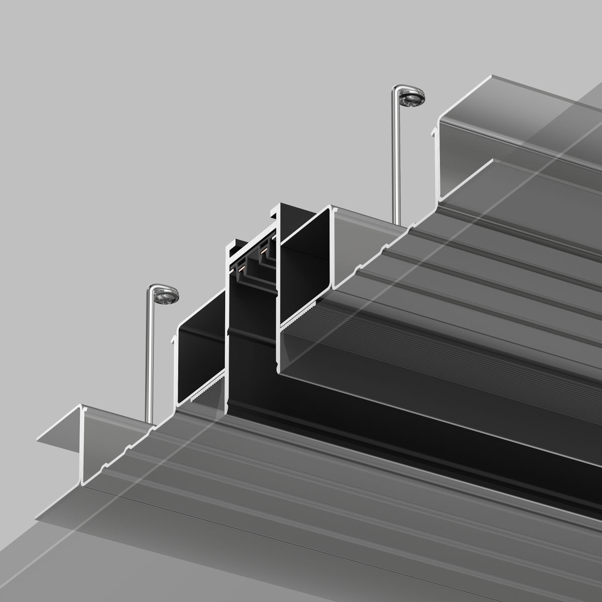 Шинопровод встраиваемый однофазный Denkirs Smart Hide TR2012-BK