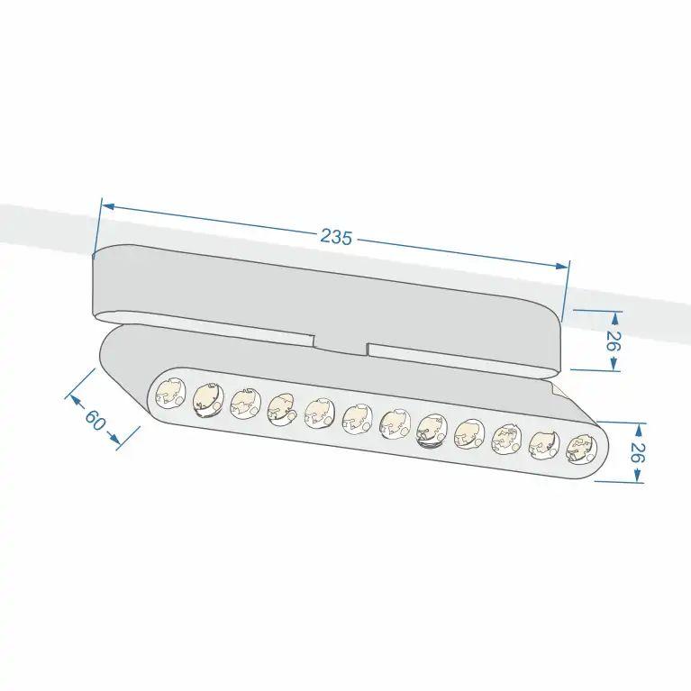 Трековый поворотный светильник ZZOK Nemo 12W 4000K Black NRL12-BK4K
