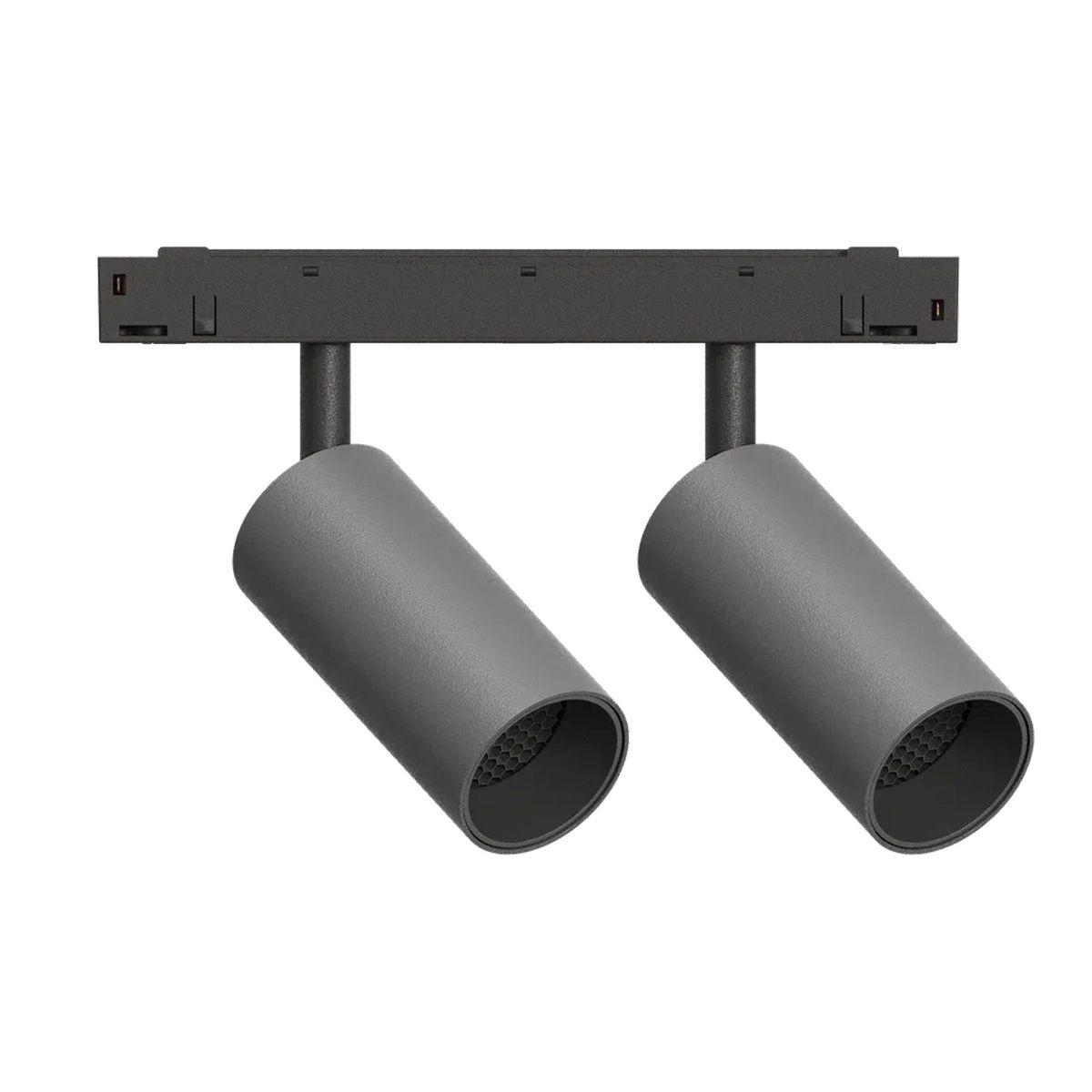 GRAFFIT Трековый светильник TWIN-SPOT LED 48В 2x6Вт 3000К CRI90 15° NO-DIM глубокий графит