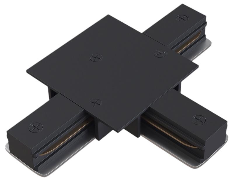 Коннектор Т-образный Skylite для встраиваемого шинопровода 220В, чёрный HSBL_0016