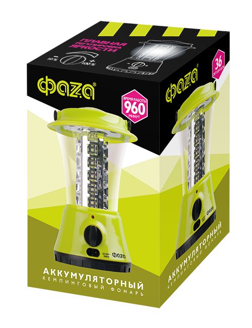 Кемпинговый светодиодный фонарь ФАZA аккумуляторный 182х125 AccuF5-L36-gn