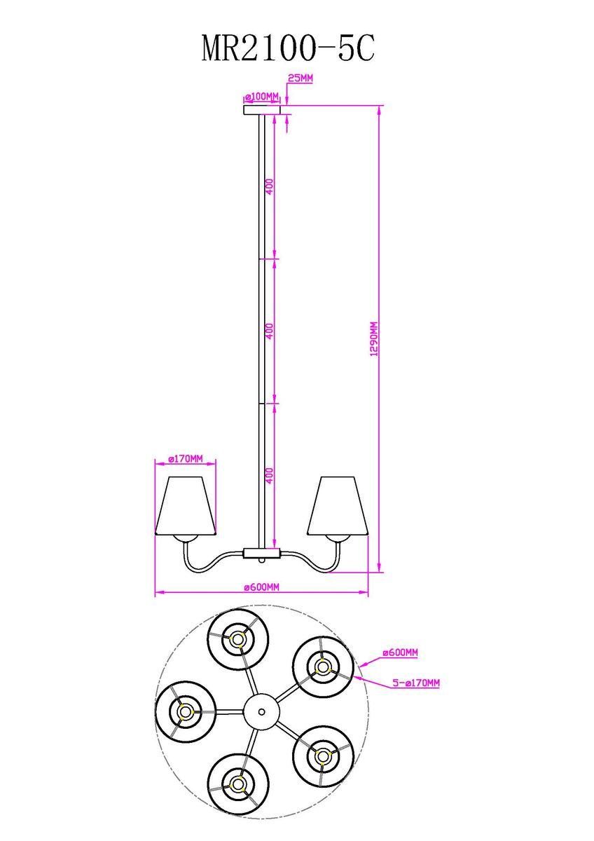 Подвесная люстра MyFar Charlotte MR2100-5C