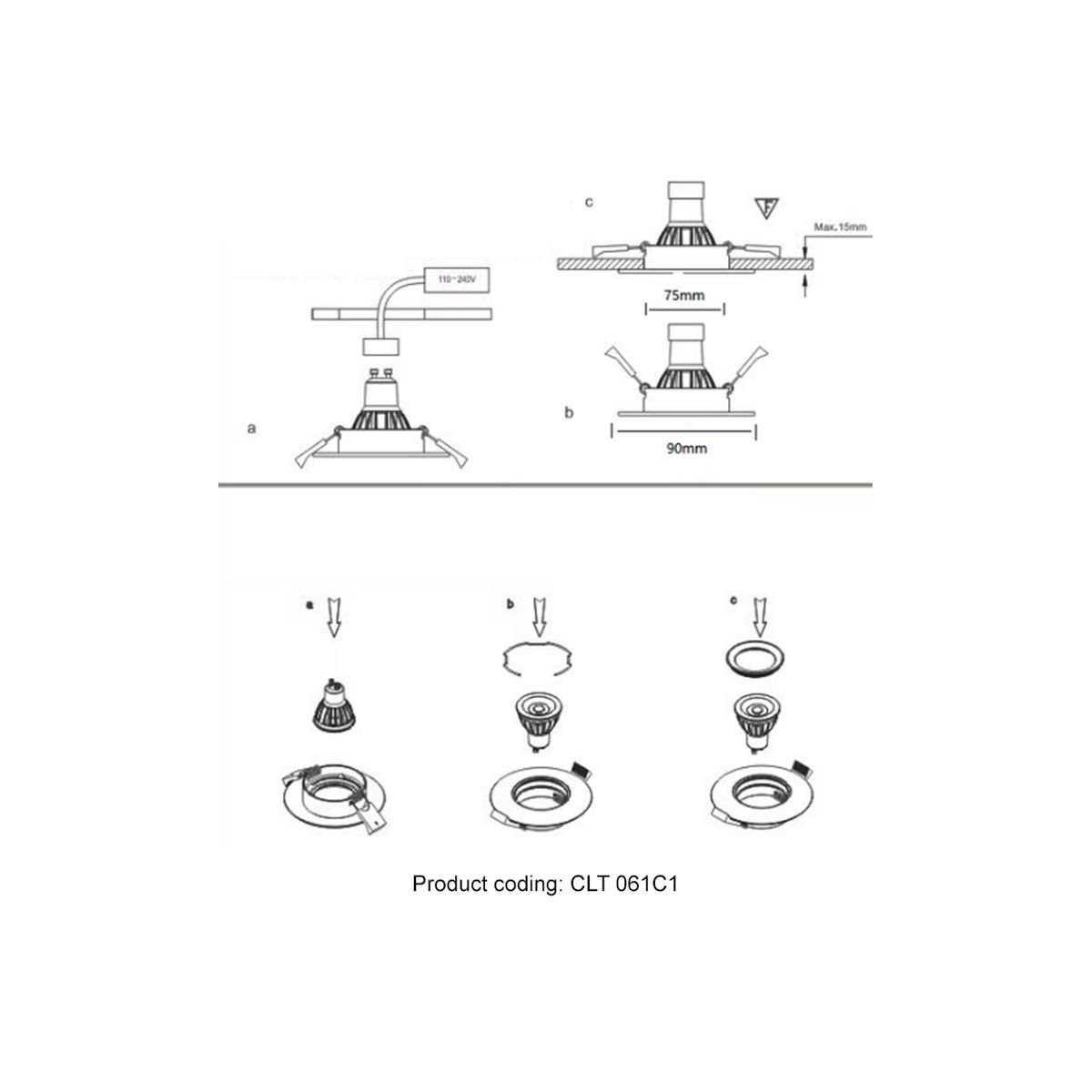 Встраиваемый светильник Crystal Lux CLT 061C1 CH