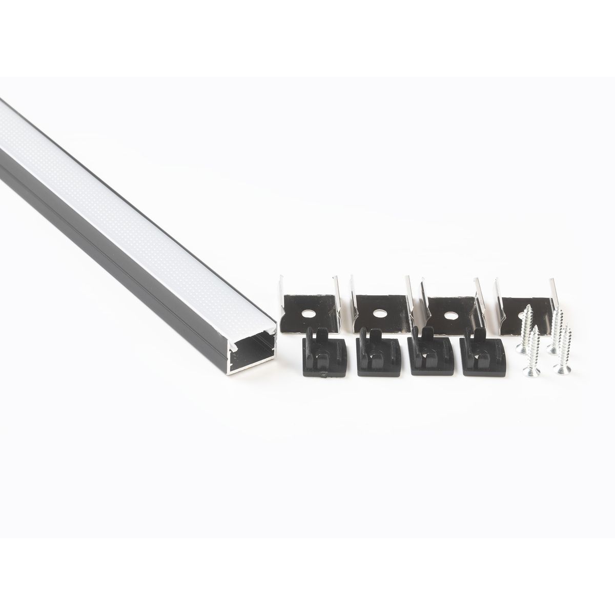 Профиль накладной LEDS POWER СПН1712 алюм. черный с призм.рассеивателем 2м 008448