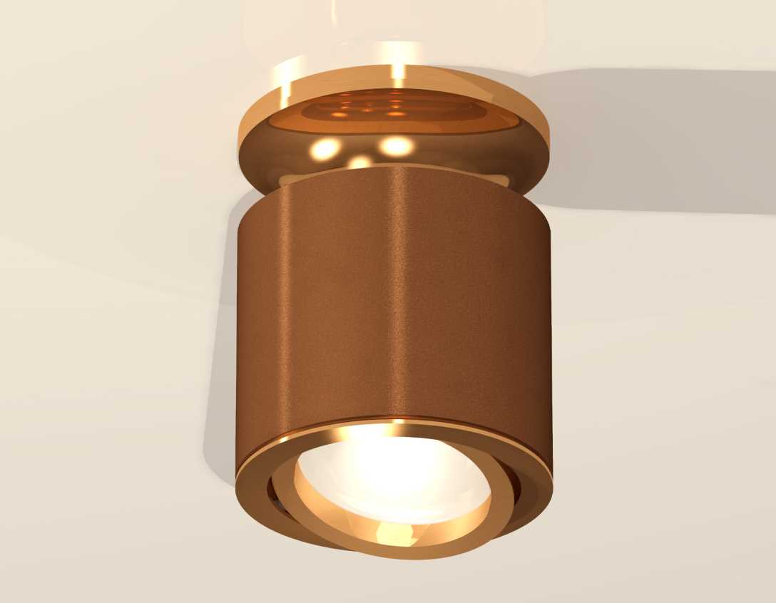 Комплект накладного светильника Ambrella light Techno Spot XS7404120 SCF/PYG кофе песок/золото желтое полированное (N7929, C7404, N7004)