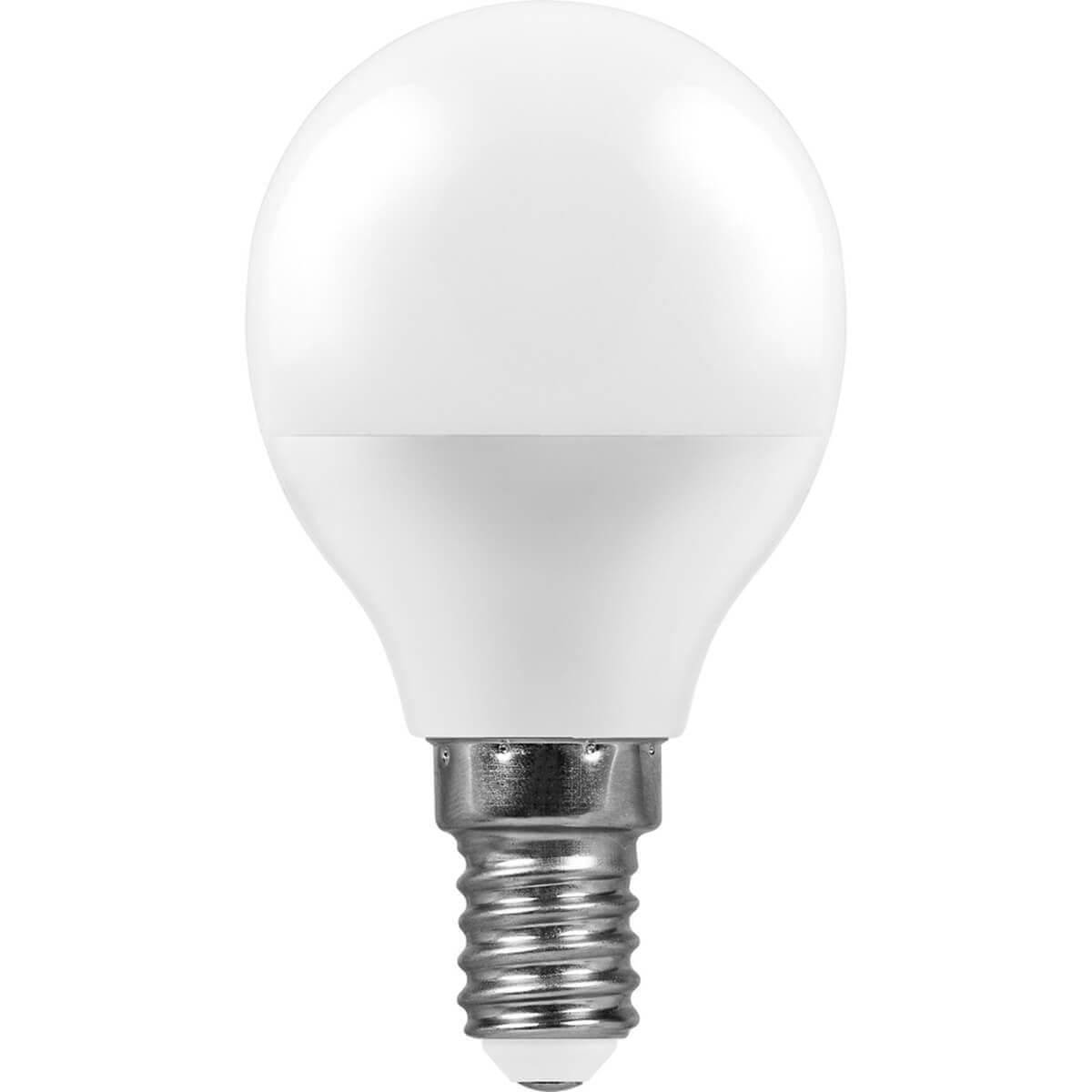 Лампа светодиодная Feron E14 7W 2700K Шар Матовая LB-95 25478