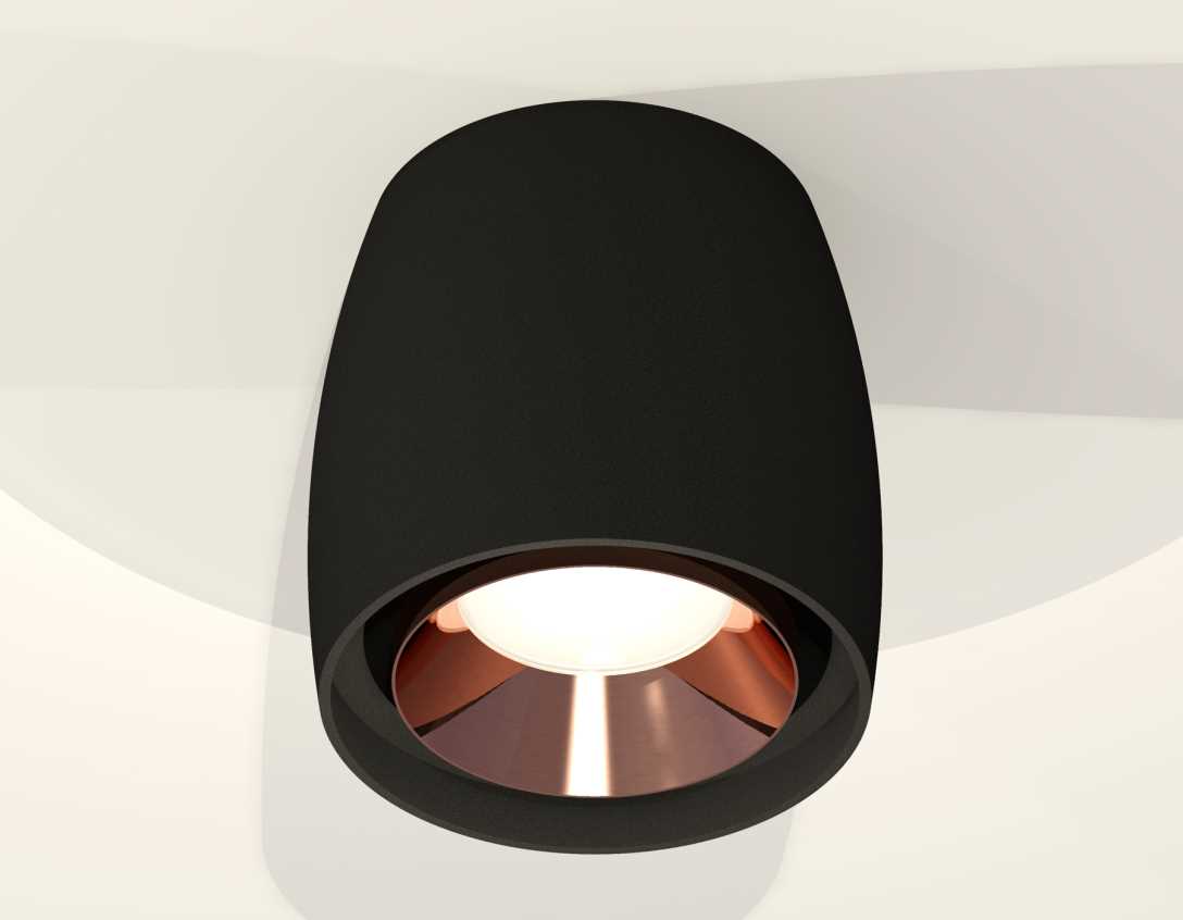 Комплект накладного светильника Ambrella light Techno Spot XS1142005 SBK/PPG черный песок/золото розовое полированное (C1142, N7035)