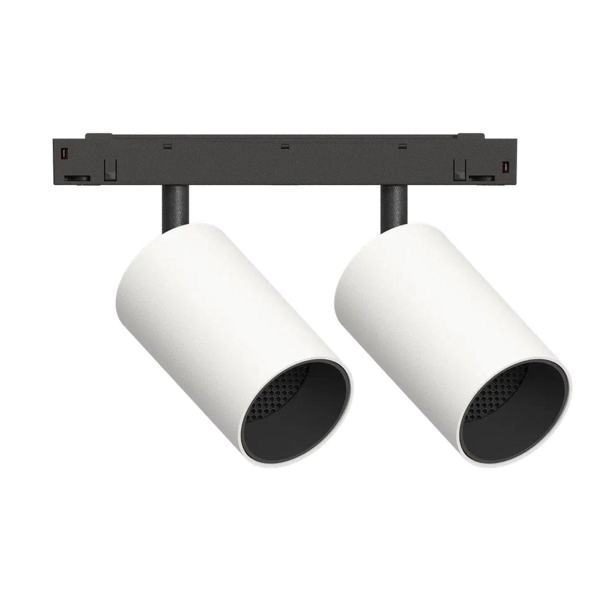 GRAFFIT Трековый светильник TWIN-SPOT LED 48В 2x10Вт 3000К CRI90 36° NO-DIM белый песок
