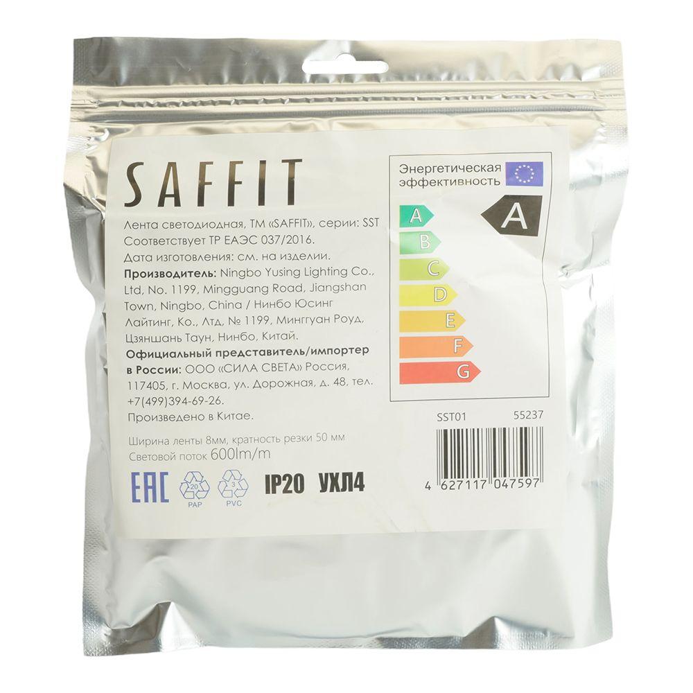 Светодиодная лента Saffit 6W/m 60LED/m 2835SMD теплый белый 5М SST01 55237