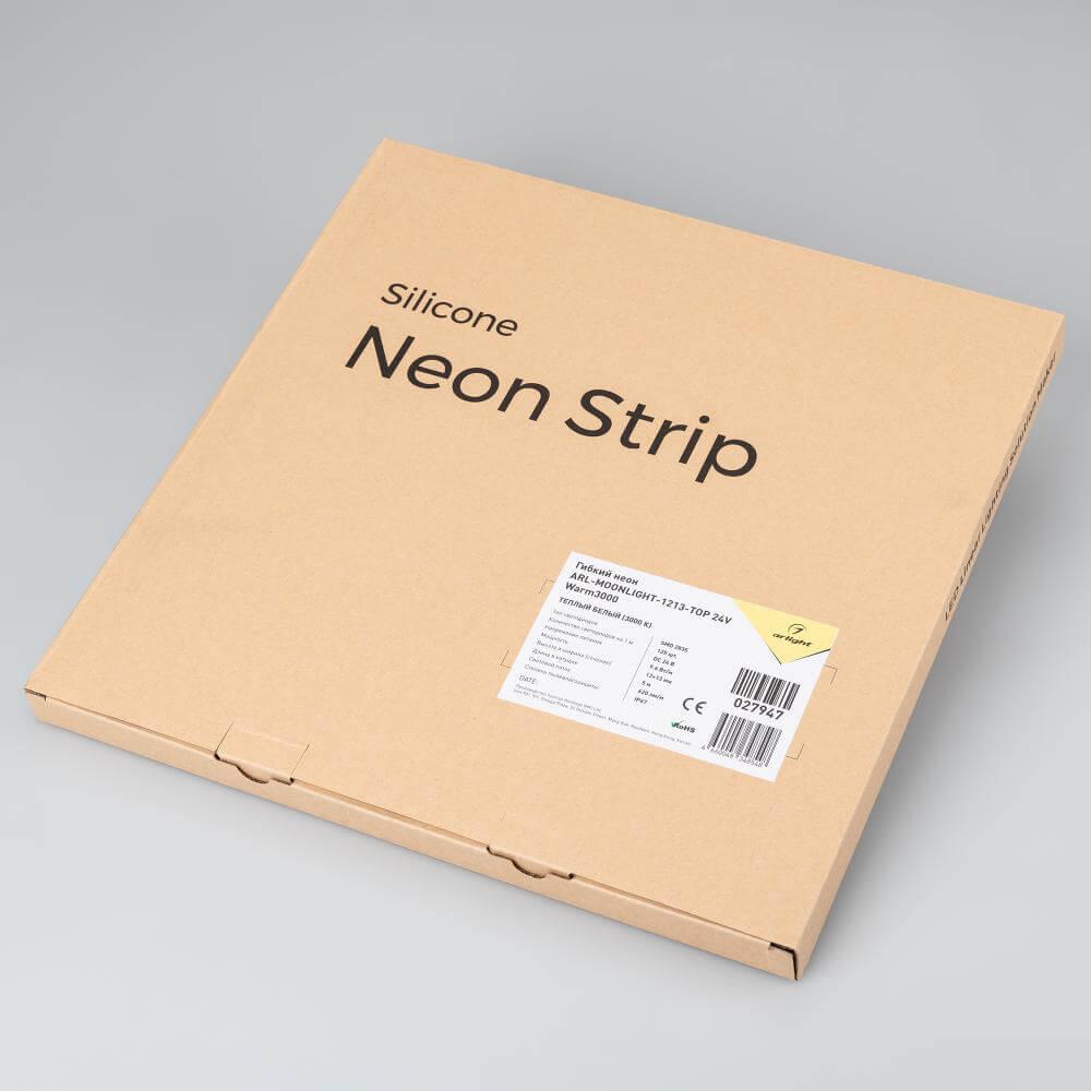 Гибкий неон Arlight 9.6W/m 120LED/m 2835SMD теплый белый 5M ARL-Moonlight-1213-Top 24V Warm 027947