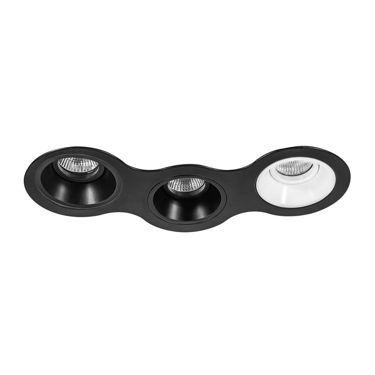 Комплект из светильников и рамки Lightstar Domino Round (214697+214607+214607+214606) D697070706