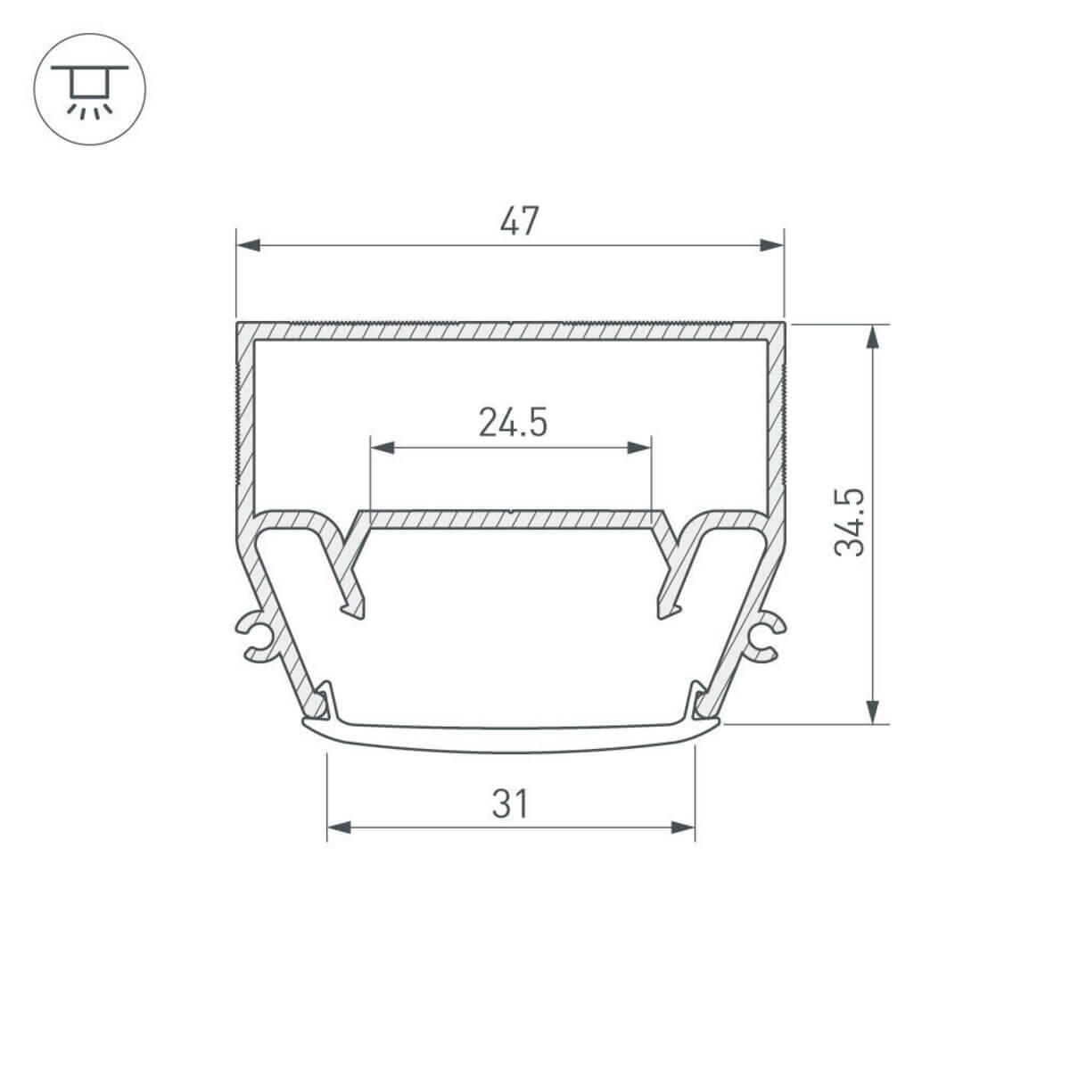 Профиль Arlight STRETCH-S-35-CEIL-CENTER-2000 GAMMA35 040699