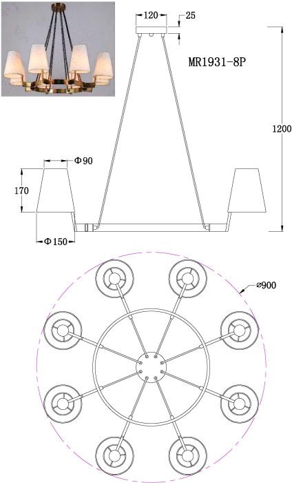 Подвесная люстра MyFar Aurora MR1931-8P