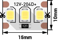 Светодиодная лента SWG 22W/m 204Led/m 2835SMD холодный белый 5M SWG2204-12-22-W-M 009457