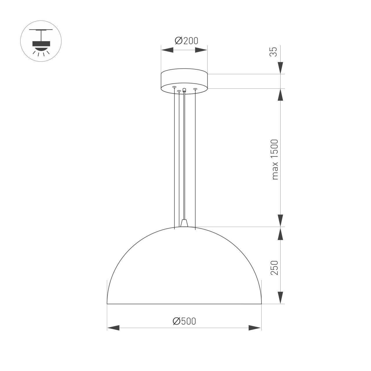 Подвесной светодиодный светильник Arlight SP-RESTO-HANG-R500-30W Day4000 039696