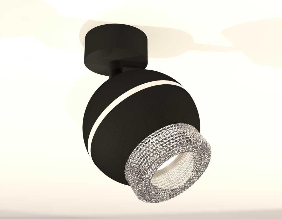 Комплект накладного светильника Ambrella light Techno Spot XM1102010 SBK/CL черный песок/прозрачный (A2210, C1102, N7191)