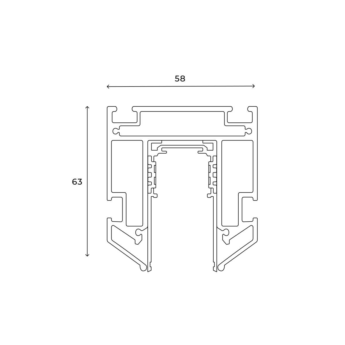 Шинопровод Hesby Lighting под натяжной потолок ElDeko, 48В-1м, чёрный HSBL_0072