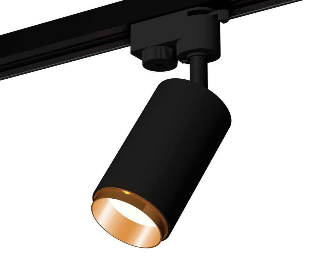 Комплект трекового однофазного светильника Ambrella light SBK/PYG черный песок/золото желтое полированное XT6323044 (A2521, C6323, N6124)