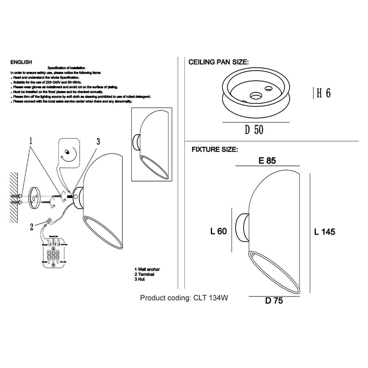 Уличный настенный светодиодный светильник Crystal Lux CLT 134W WH
