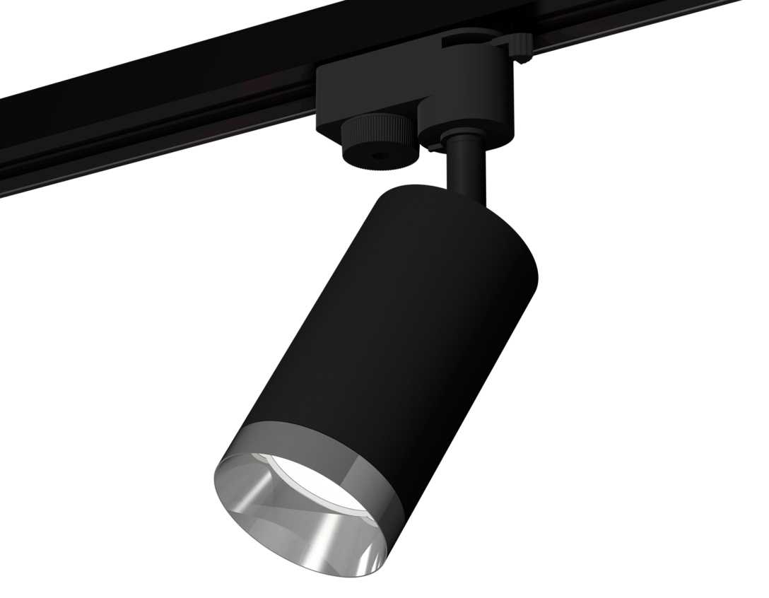 Комплект трекового светильника Ambrella light Track System XT6323062 SBK/PSL черный песок/серебро полированное (A2521, C6323, N6132)